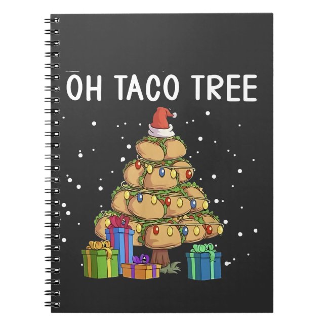 Oh Taco Tree Funny Mexican Food Ugly Christmas  Notebook (Front)