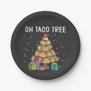 Oh Taco Tree Funny Mexican Food Ugly Christmas  Paper Plate