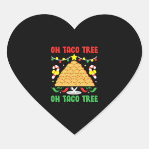 Oh Taco Tree Mexican Food Taco Lover Christmas Heart Sticker