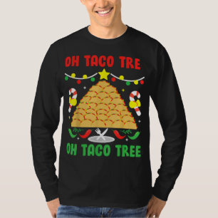 Oh Taco Tree Mexican Food Taco Lover Christmas T-Shirt