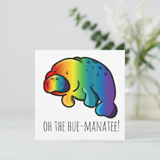 Oh the hue-manatee greeting card