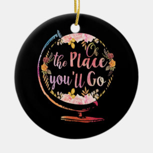 Oh The Place You Will Go Flower Globe Teaching Ceramic Tree Decoration