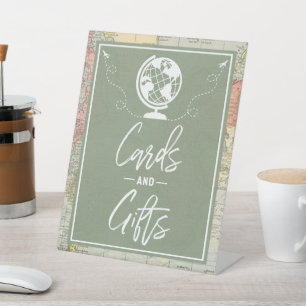 "Oh the Places..." Baby Shower Cards & Gifts Pedestal Sign