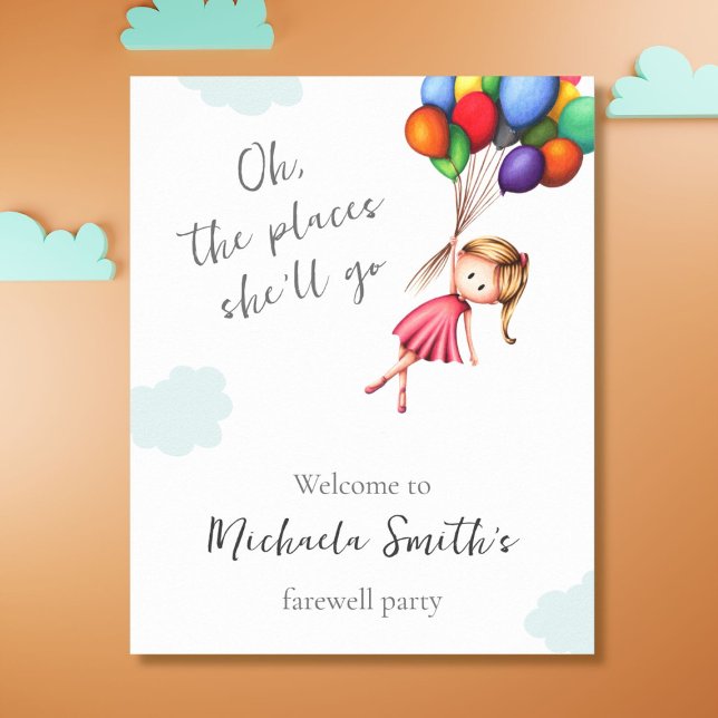 Oh the Places Girl Retirement Party Welcome Poster (Creator Uploaded)