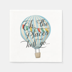 Oh the Places He'll Go Boy Hot Air Balloon Napkin