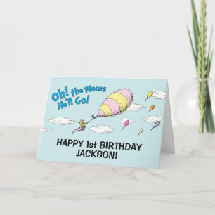 Oh, The Places He'll Go! - First Birthday Card