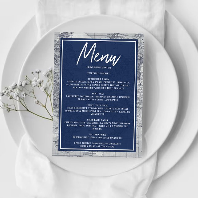 "Oh The Places He'll Go!" Travel Map Baby Shower Menu (Creator Uploaded)