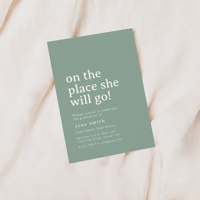 Oh The Places She Will Go Grad Party Invitation (Creator Uploaded)