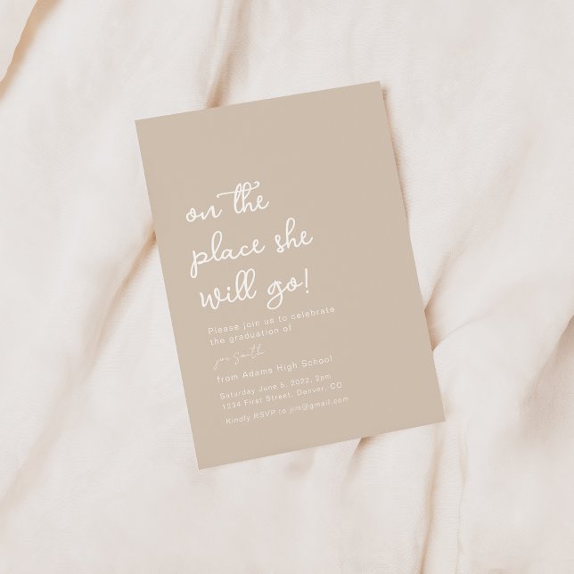 Oh The Places She Will Go Grad Party Invitation (Creator Uploaded)