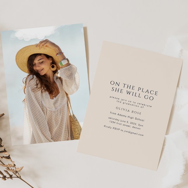 Oh The Places She Will Go Grad Party Invitation (Creator Uploaded)