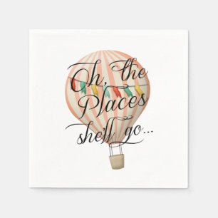 Oh the Places She'll Go Shower Hot Air Balloon Napkin