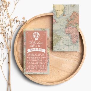 "Oh The Places She'll Go!" Travel Map Baby Shower Enclosure Card