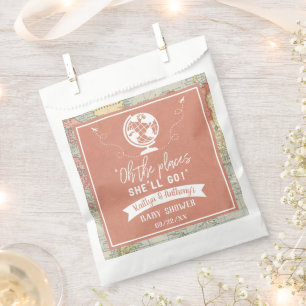 "Oh The Places She'll Go!" Travel Map Baby Shower Favour Bags