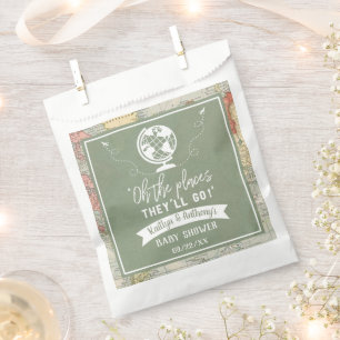 "Oh The Places They'll Go!" Travel Map Baby Shower Favour Bags