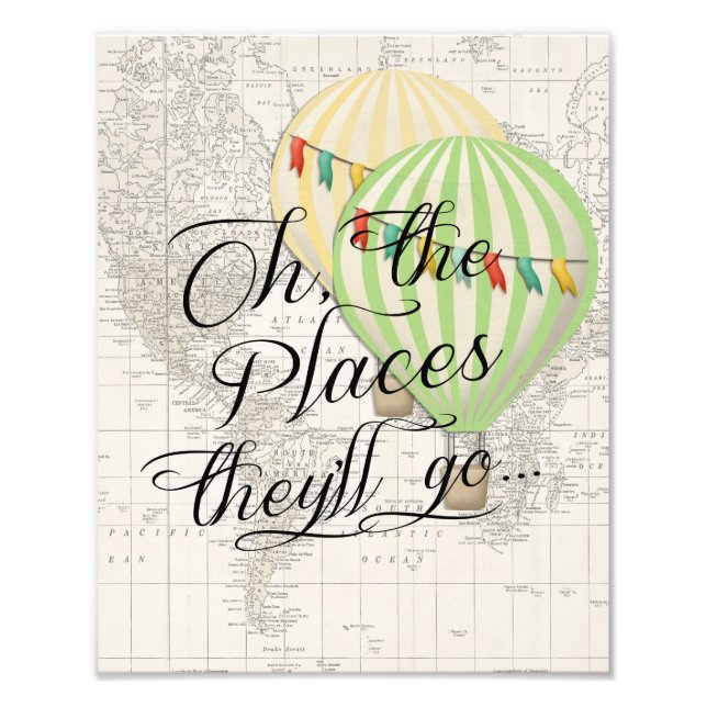 Oh the Places They'll Go Twin Baby Shower Photo Pr (Front)