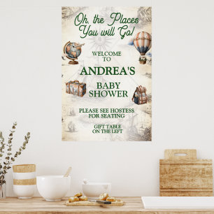 Oh The Places You Will Go Travel Theme Baby Shower Poster
