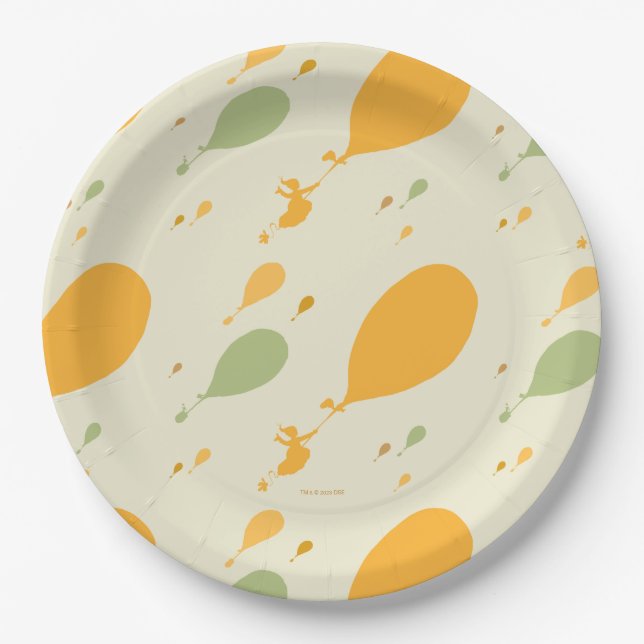 Oh, The Places You'll Go! Balloon Outline Pattern Paper Plate (Front)