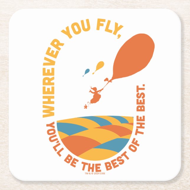 Oh, The Places You'll Go! "Best of the Best" Square Paper Coaster (Front)