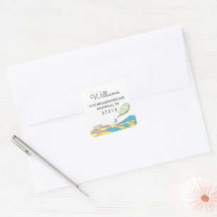 Oh! The Places You'll Go!  Boy Birthday Address Square Sticker