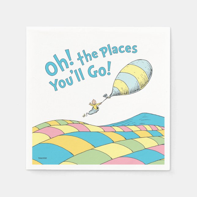 Oh! The Places You'll Go! Boy Birthday Napkins (Front)