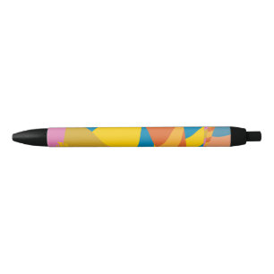 Oh, The Places You'll Go! Colorful Balloon Stripes Black Ink Pen