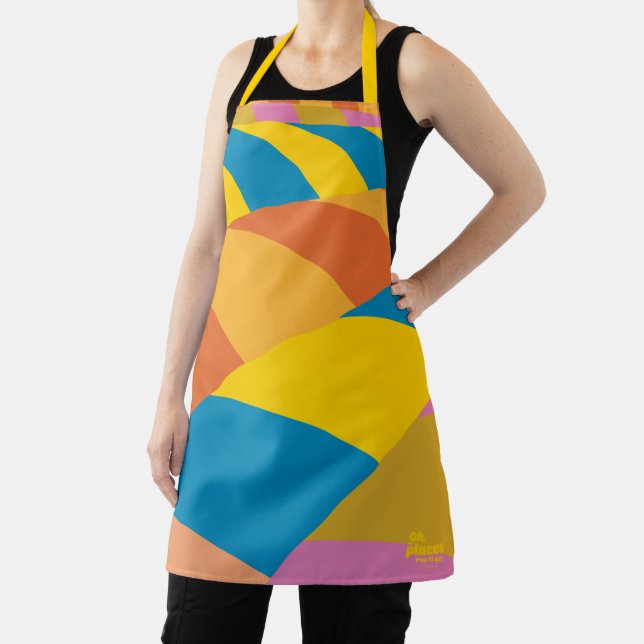 Oh, The Places You'll Go! Colourful Balloon Stripe Apron (Insitu)