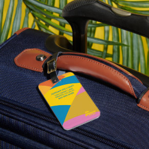 Oh, The Places You'll Go! Colourful Balloon Stripe Luggage Tag