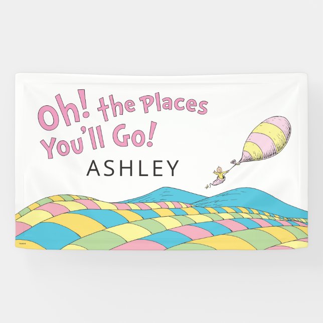 Oh! The Places You'll Go! Girl Birthday Banner (Horizontal)