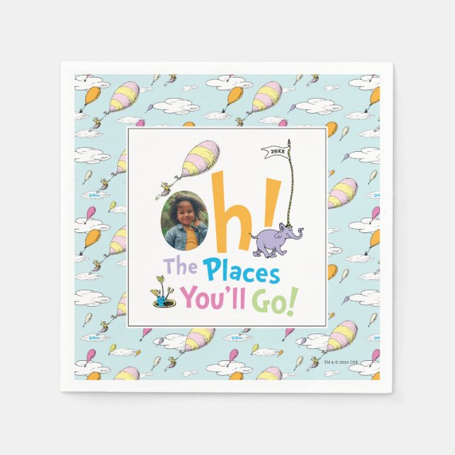 Oh, The Places You'll Go! Graduation Announcement Napkin (Front)