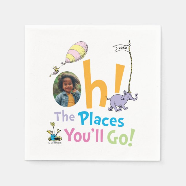 Oh, The Places You'll Go! Graduation Announcement Napkin (Front)