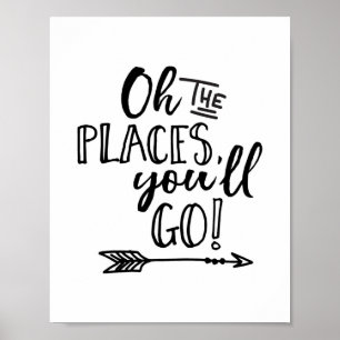 Oh the places you'll go kids print poster