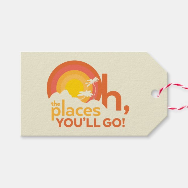 Oh, The Places You'll Go! Landscape Typography Gift Tags (Front (Horizontal))