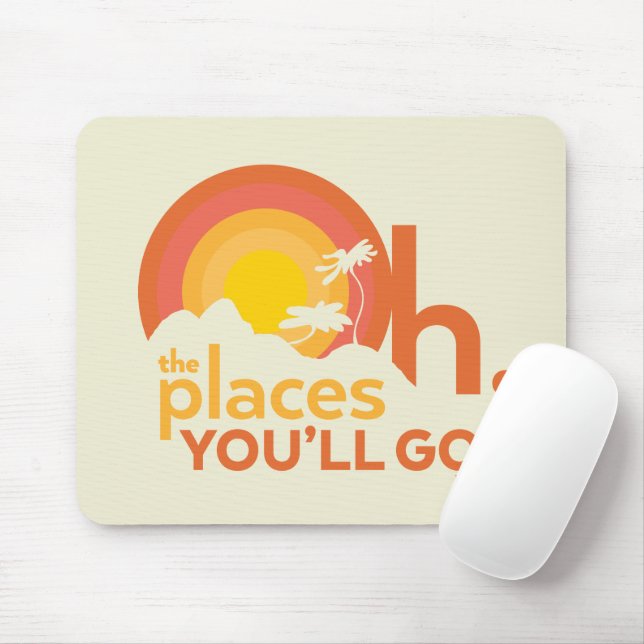 Oh, The Places You'll Go! Landscape Typography Mouse Mat (With Mouse)