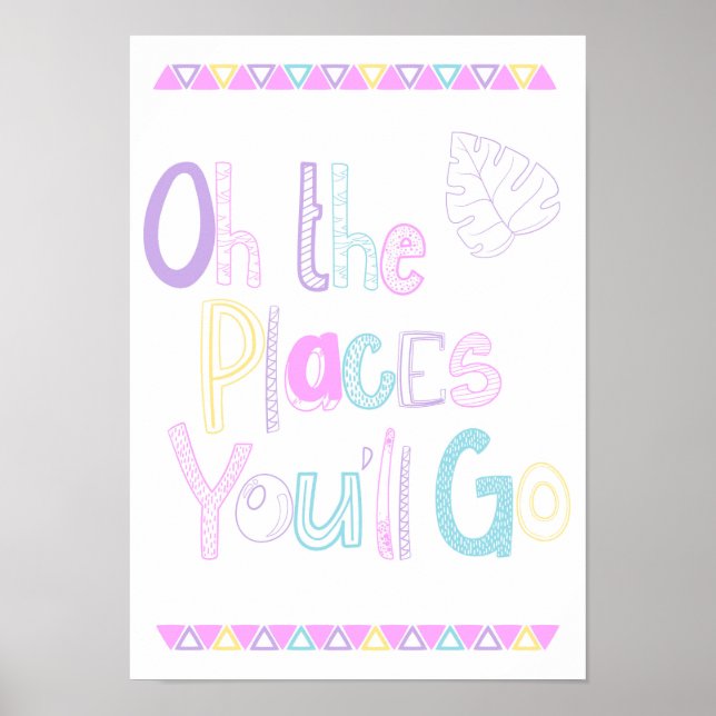 Oh The Places You'll Go nursery art poster (Front)