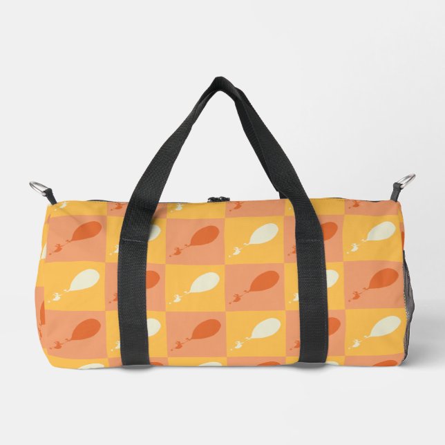 Oh, the Places You'll Go | Orange Block Pattern Duffle Bag (Front)