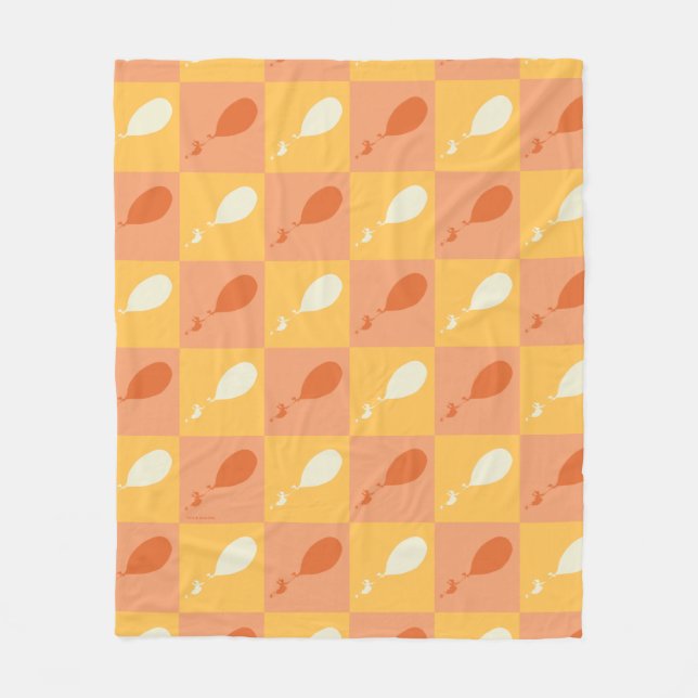 Oh, the Places You'll Go | Orange Block Pattern Fleece Blanket (Front)