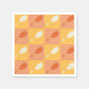 Oh, the Places You'll Go Orange Block Pattern Napkin
