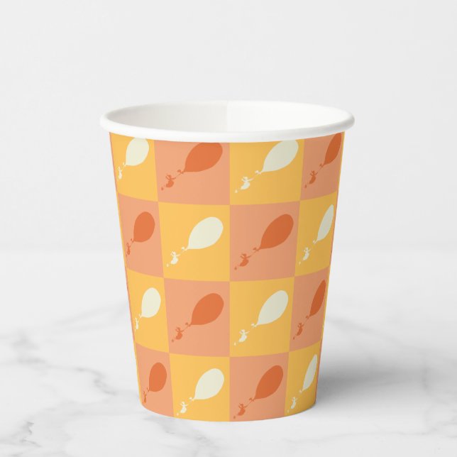Oh, the Places You'll Go | Orange Block Pattern Paper Cups (Left)