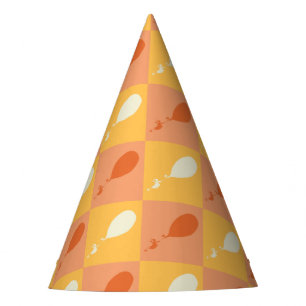 Oh, the Places You'll Go Orange Block Pattern Party Hat