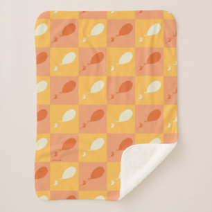 Oh, the Places You'll Go   Orange Block Pattern Sherpa Blanket