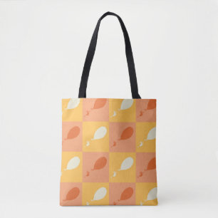 Oh, the Places You'll Go Orange Block Pattern Tote Bag