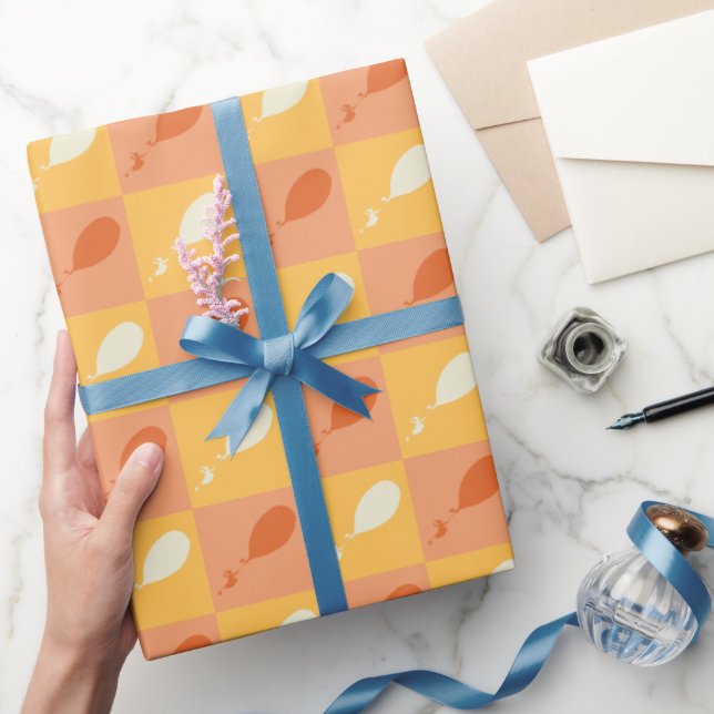 Oh, the Places You'll Go | Orange Block Pattern Wrapping Paper (Gifting)