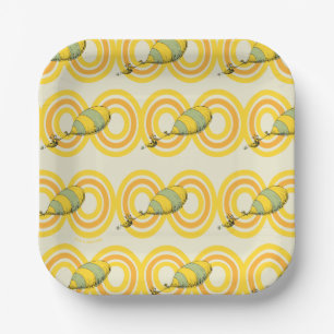 Oh, the Places You'll Go   Orange Pattern Paper Plate