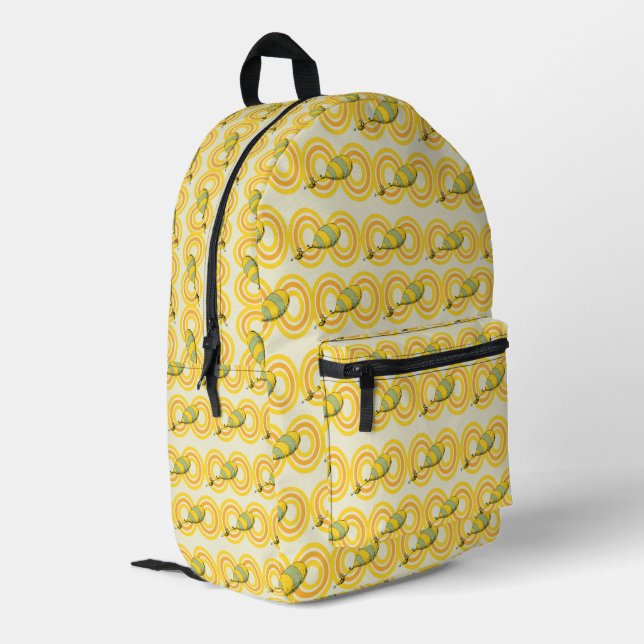 Oh, the Places You'll Go | Orange Pattern Printed Backpack (Back Corner Left)