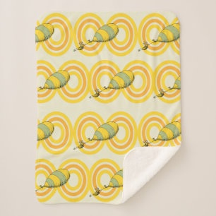 Oh, the Places You'll Go   Orange Pattern Sherpa Blanket