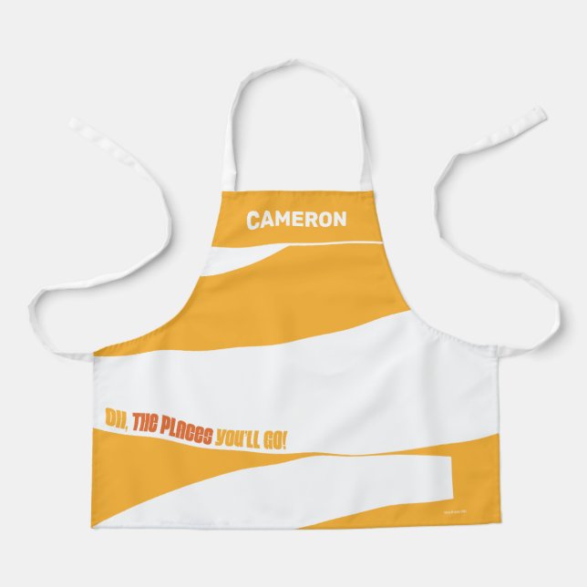 Oh, The Places You'll Go! Orange Swirls Apron (Front)