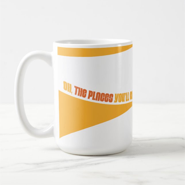 Oh, The Places You'll Go! Orange Swirls Coffee Mug (Left)