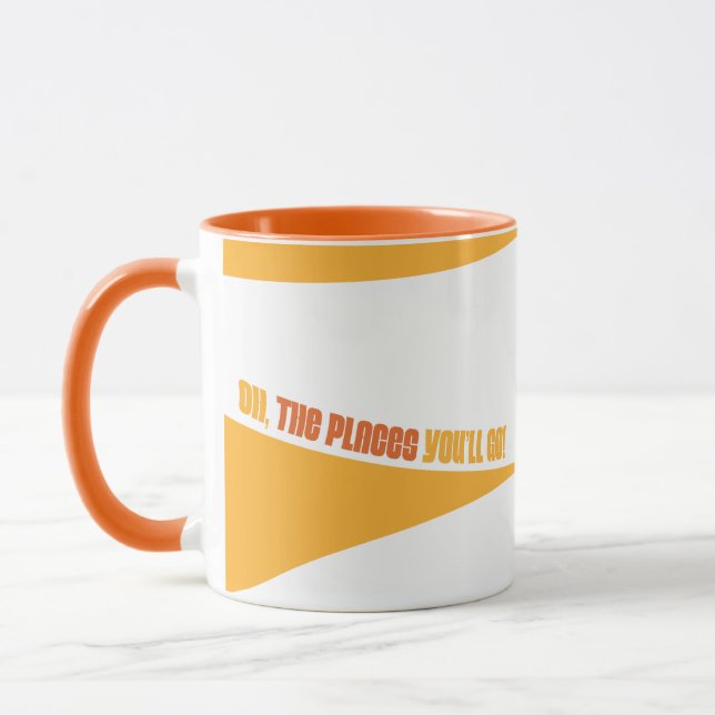 Oh, The Places You'll Go! Orange Swirls Mug (Left)