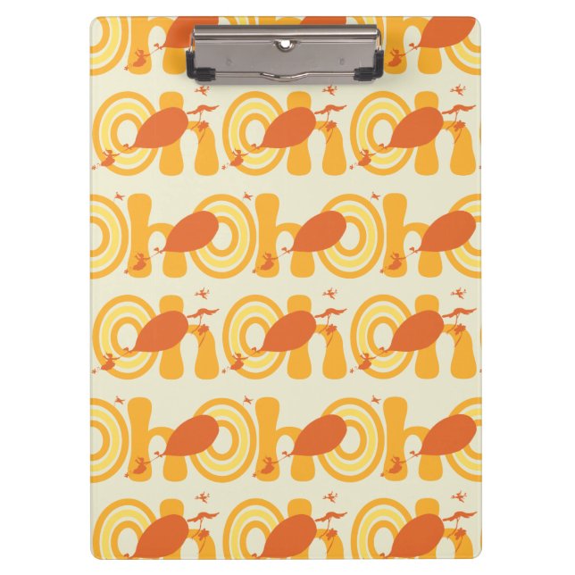 Oh, the Places You'll Go | Orange Text Pattern Clipboard (Front)