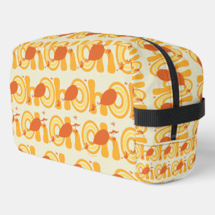 Oh, the Places You'll Go Orange Text Pattern Dopp Kit